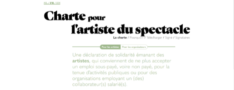 Charte Pour L’Artiste de Spectacle